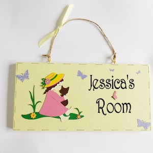 Girls Pretty Butterflies Name Plaque Girl And Pet Bedroom Door Sign Nursery Home Wall Decor Personalised Gift Idea For Children