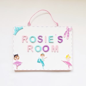 Ballerina Bedroom Door Name Plaque Dancing Girls Nursery Playroom Sign Home Decor Pretty Personalised Gift For Children Girls Daughter