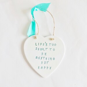 Happiness Inspiring Life Quote Wall Plaque Mindfulness Heart Ornament Home Wall Decor Positive Motivating Gift Friends Family
