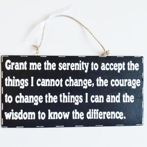 Plaque murale citation prière sérénité accepter le changement signe autonomisant décoration murale maison cadeau attentionné positif significatif pour la famille amis