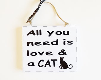 Love Cats Love Dogs Quote Wall Plaque Pets Ornament Home Wall Decor Sign Cat Dog Owners Gift Idea For Friends Family