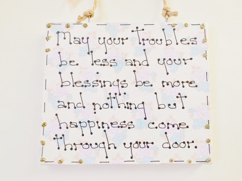 New Home Blessing Quote Hanging Sign Wall Plaque Home Decor Housewarming Gift