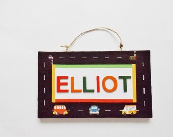 Transport Cars Road Customised Name Sign Bedroom Door Name Plaque Personalised Meaningful Childrens Gift