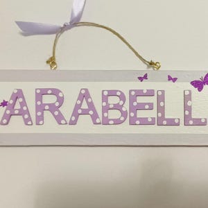 Fairy Butterfly Girls Name Plaque Customised Lilac Bedroom New Baby Nursery Door Sign Home Decor Meaningful Personalised Gift For Kids