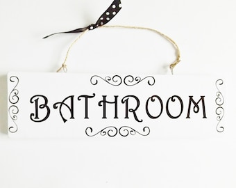 Bathroom Sign Toilet Door Wall Plaque Wash Room Home Wall Decor New Home Housewarming Gift Idea