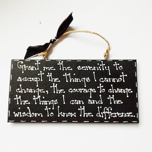 Serenity Acceptance Prayer Quote Plaque Mindfulness Inspiring Phrase Sign Meaningful Positive Family Friends Gift