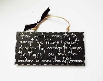 Serenity Prayer Quote Wall Plaque Accept Change Inspiring Sign Empowering Home Wall Decor Meaningful Positive Gift For Family Friends
