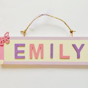 Schmetterling personalisierte Name Schild Kinder individuelles Schlafzimmer Zeichen Mädchen rosa lila sinnvolles Kinder Geschenk