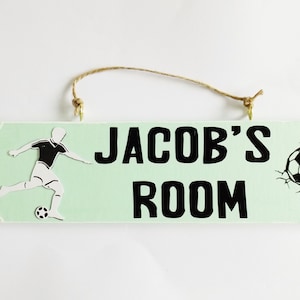 Football Name Plaque Sports Bedroom Door Sign Soccer Custom Home Wall Decor Personalised Gift For Sports Lovers Children Dens