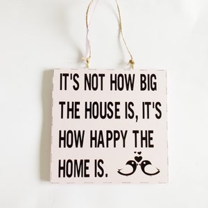 Happy Home Positive Quote Wall Plaque Family Thoughtful Sign Home Wall Decor Meaningful New Home Housewarming Gift Idea Friends Family