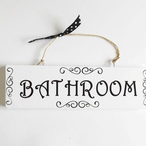 Bathroom Door Sign Toilet Wash Room Bath Plaque Home Housewarming Friends Family Gift