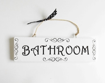 Bathroom Door Sign Toilet Wash Room Bath Phrase Plaque Home Housewarming Friends Family Gift