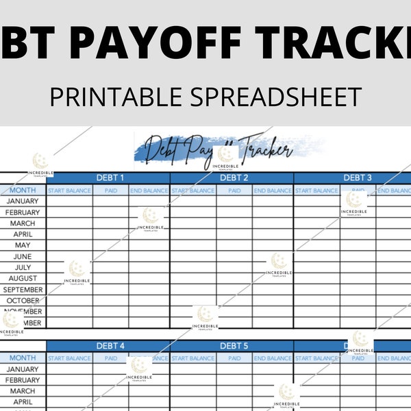 Printable Debt Payoff Tracker | Debt repayment, financial organizer, debt snowball, debt payment, financial planner, debt tracker printable