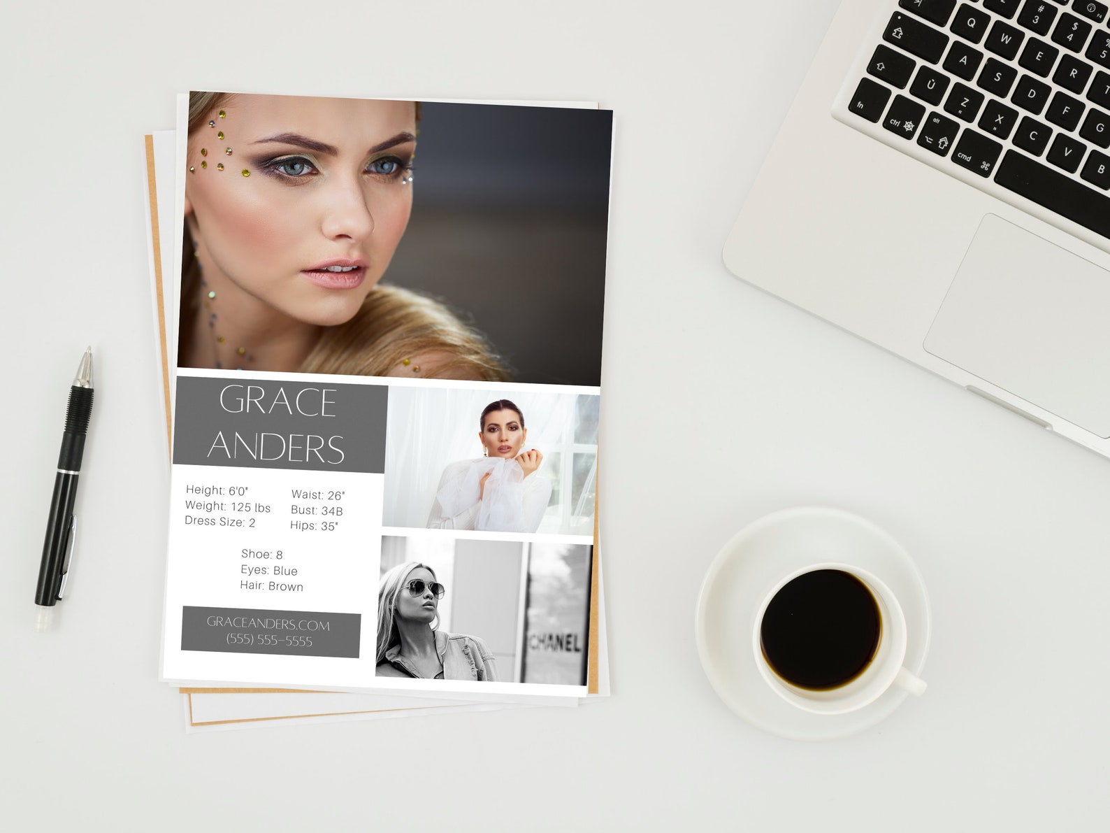 COMP CARD TEMPLATE Bundle | Instant Download | Model Comp Card Template