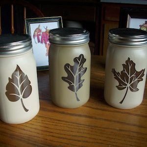 Autumn/Fall Season Themed Mason Jars Centerpiece Display