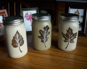 Autumn/Fall Season Themed Mason Jars Centerpiece Display