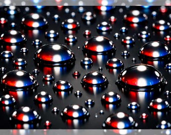 Droplets Red-White-Blue Printable Art