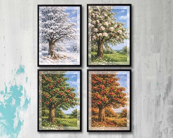 Apple Tree Through Four Seasons Printable Art