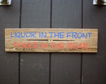 Man Cave Bar Sign Simulated Driftwood Grain Ceramic Tile