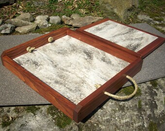 Serving Tray / Trivet Companion Set Rustic Charm Reclaimed Wood Repurposed