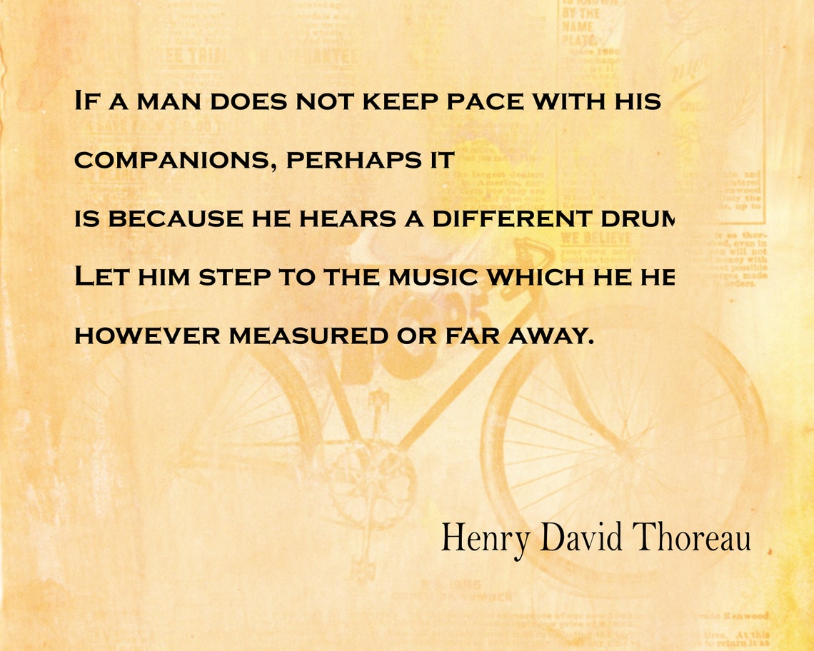 Different Drummer Quote Henry David Thoreau 8 X 10 Art Print instant Download Etsy