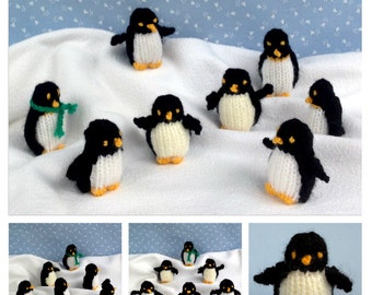 TINY PENGUINS - knitted penguin knitting pattern - Instant Digital Download - PDF