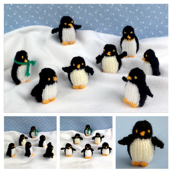 TINY PENGUINS - knitted penguin knitting pattern - Instant Digital Download - PDF