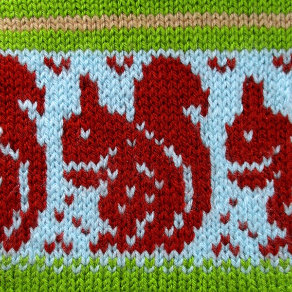 Red Squirrel Chart - Stranded knitting - Fairisle - Instant Digital Download - PDF