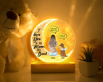 Personalized Pet Memorial LED Night Light| Loving Gift For Pet Loss Owners, Dog Mom, Dog Dad, Cat Mom, Cat Dad, Dog Lover, Cat Lover