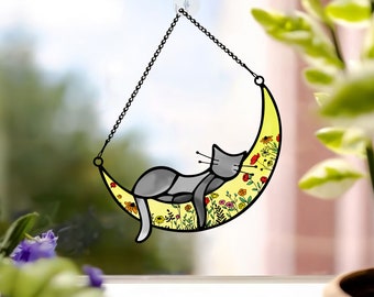 Personalized Cat Memorial Suncatcher| Loving Gift For Pet Loss Owners, Cat Mom, Cat Dad, Cat Lover Gift, Pet Memorial Gift, Loss of cat