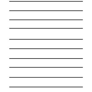 May include: Blank lined paper with 14 horizontal lines.