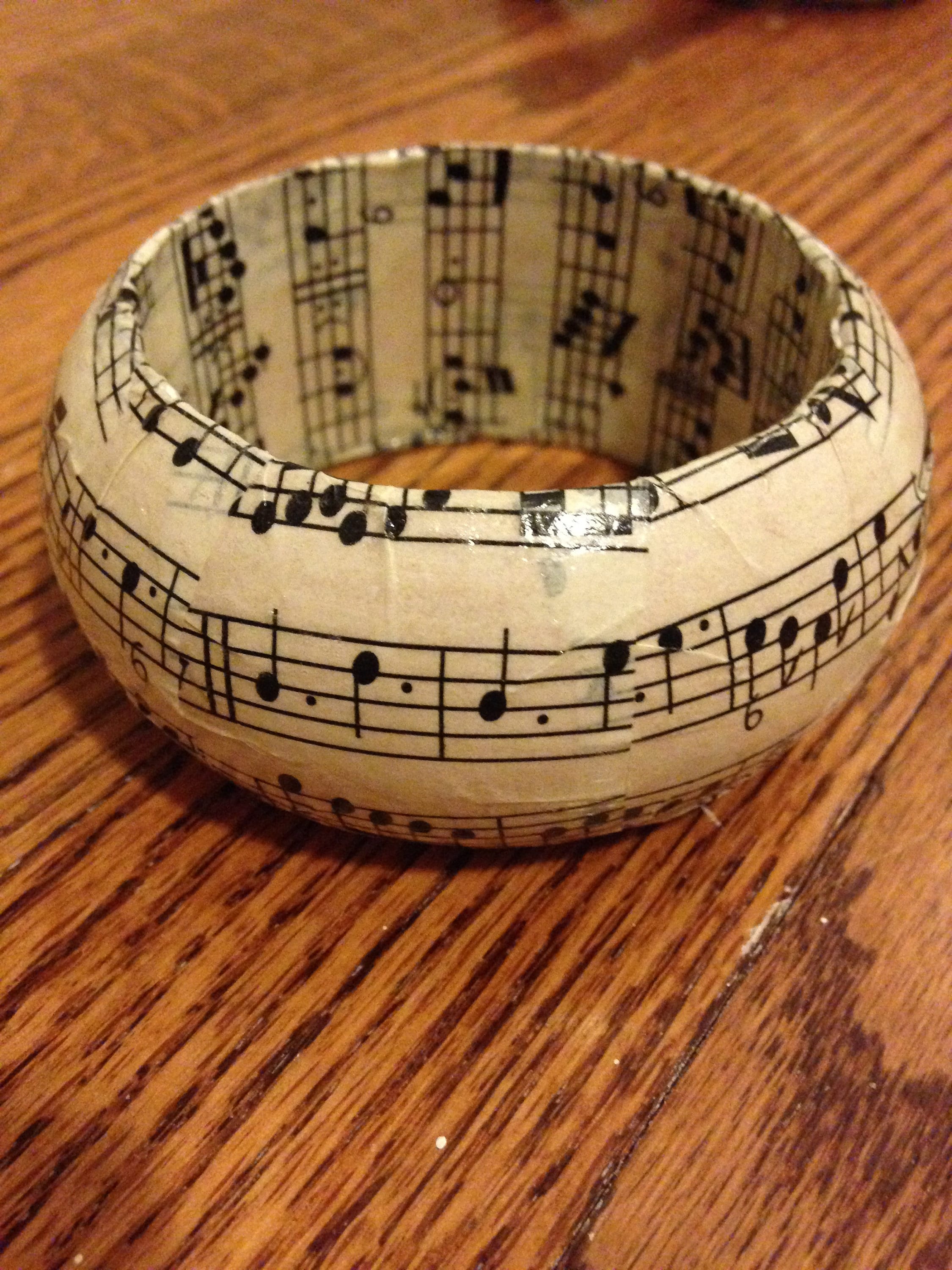 Tutorial Decoupage Bangle Wood Bangle Music Decoupage - Etsy