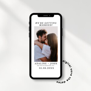 Digital Photo Save the Date, Modern Minimalist Save the Date, Custom Save the Date, Digital Invitation, Wedding Printables