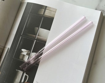 Pink Glass Straw, Tumbler Straw, Drinking Straw, Reusable Straw, Glass Tube