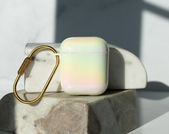 Holographic Iridescent Airpod Case, Slim Protective Airpod Cover with Keychain, Airpod 1+2 Generation Case