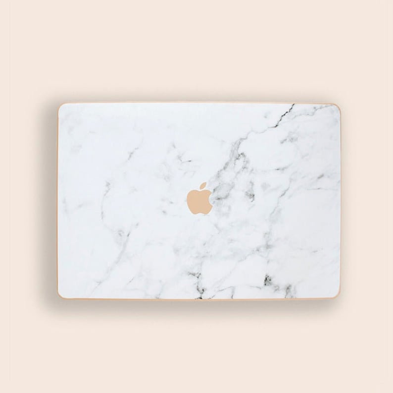 Gold and Logo White Marble MacBook Case, MacBook Case, MacBook Pro Case, MacBook Air Case, Laptop Cover, Laptop Cover image 2