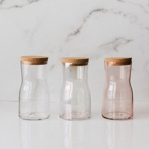 Glass Carafe 24oz, Clear Carafe, Bedside Carafe, Wide Mouth Carafe, Housewarming Gift