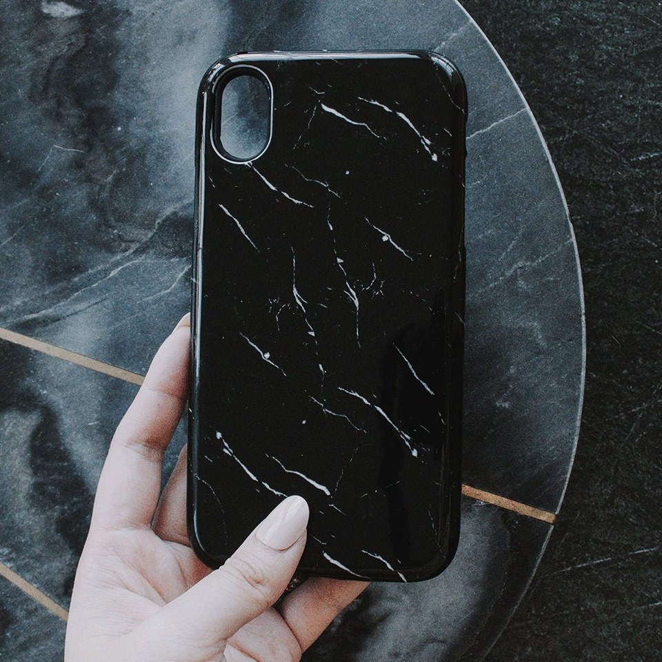YonMeet Square Marble Case for iPhone 11 Black White Glossy Cover Slim Soft  Flexible TPU Shockproof Trunk Back Shell (iPhone 11, Black)