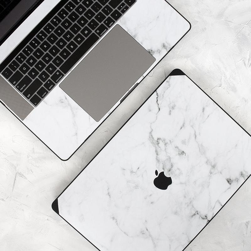 white marble macbook case