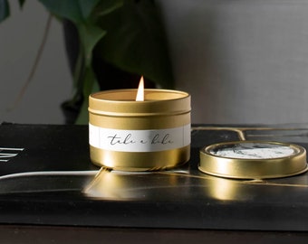 Vela aromática Take A Hike Gold Travel Tin Candle, Vela de aromaterapia, Vela de recuerdo, Regalo perfumado para el bienestar