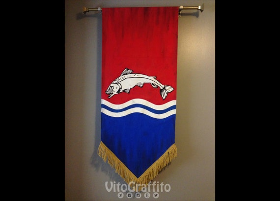 House Tully Sigil Banner Game Of Thrones Etsy