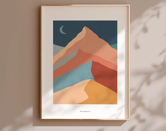 Abstract Mountain Landscape Print | Minimal Desert Wall Art | Mid Century Modern Poster | Printable Digital Download