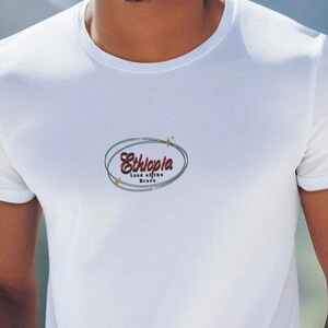 Ethiopian t-shirt, &#39; Ethiopia, Land of The Brave&#39; . Men&#39;s Cotton Crew Tee, gift idea for him, Ethiopian pride gift, Ethiopian courage