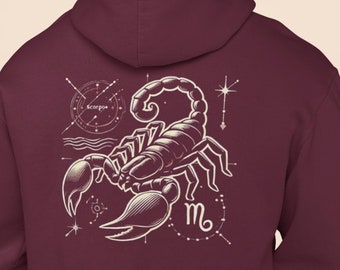 Zodiac 'Scorpio" Hoodie, Scorpio birthday gift, Horoscope hoodie, Zodiac gift, personality hoodie, unisex hoodie, Zodiac present, X-mas gift