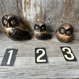 1 Vintage Pottery Owl, Bird, Made in Japan