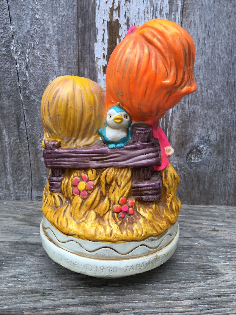Adorable Ceramic Little Girls Music Box Japan 1970 Berrie Etsy