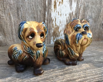 Vintage Sad Big Eyed Dog Ceramic Figurine Enesco 1960s - Etsy