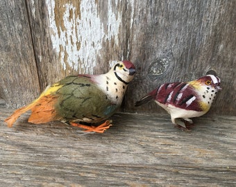 Vintage Spun Cotton Bird Pick: Arco Christmas Ornament