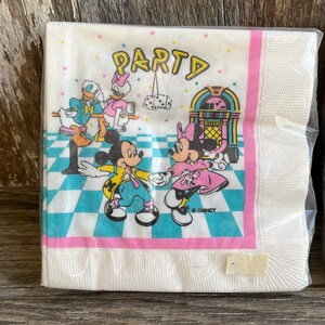 1 Package of Vintage 1980's Disney Mickey Mouse Paper Napkins, Beverage / Snack Size image 3