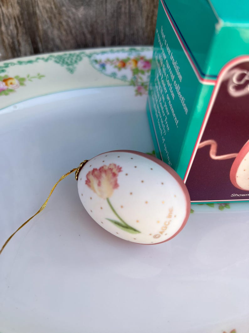 Vintage Carlton Porcelain Easter Egg With Flowers Ornament - Etsy